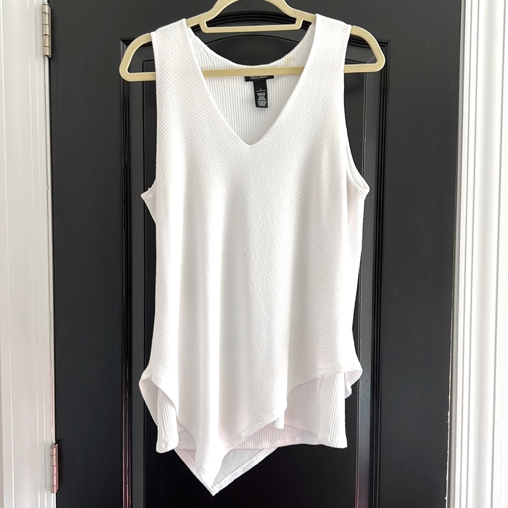 Black House White Market Double Layer Asymmetrical Knit Blouse L